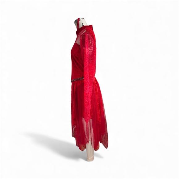 Halloween Spirit Costume Red Devious Devil Dress Horns NWT - Picture 3 of 7